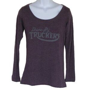 DRIVE BY TRUCKERS Tshirt, L, Purple scoop neck, Long sleeves, Next Level, Band
